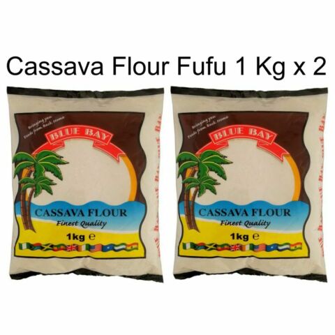 BLUE BAY CASSAVA FLOUR 1 KG x 2 FARINA DI MANIOCA FUFU