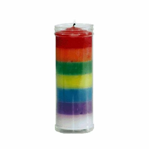 VELÒN CONSAGRADO PARA PETICIÓN 7 POTENCIAS ROJO ARRIBA CM 14 X 5.5 CON TUBO PROTECTOR