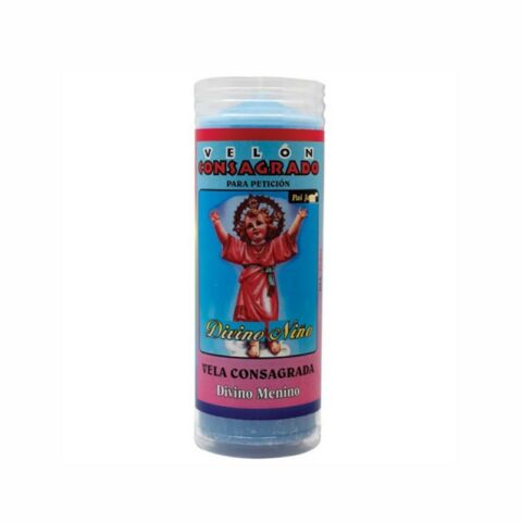 VELÒN CONSAGRADO PARA PETICIÓN DIVINO NINO CM 14 X 5.5 CON TUBO PROTECTOR