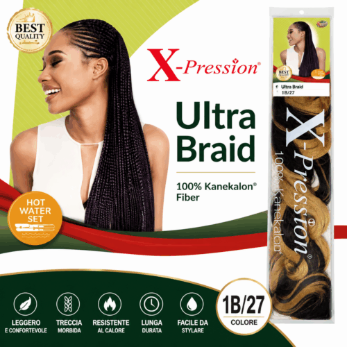 X-PRESSION NIGERIA EXTENSION PER CAPELLI - ALLUNGAMENTO ARTIFICIALE PER TRECCINE COLOUR # 1B/27 .