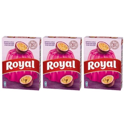 ROYAL GELATINA PASSION FRUIT FRUTTO DELLA PASSIONE MARACUJA 114g x 3 pezzi PAESE DI ORIGINE PORTOGALLO