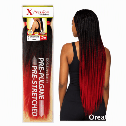 X-PRESSION NIGERIA EXTENSION PER CAPELLI - ALLUNGAMENTO ARTIFICIALE (2PZ) IN ONE PER TRECCINE COLOUR # 1B RED